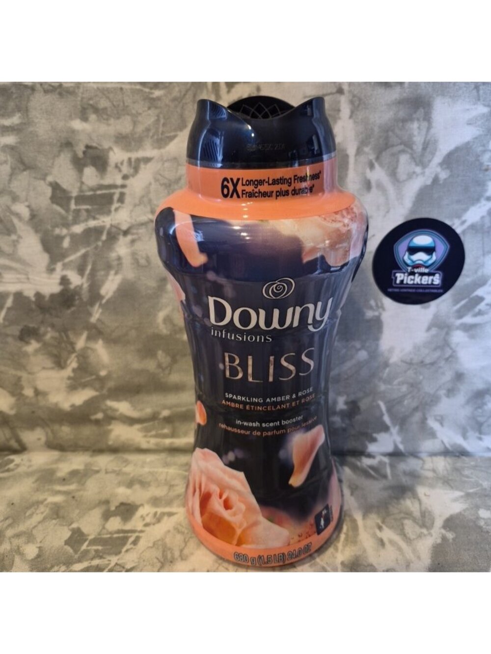 Downy Infusions Bliss Sparkling Amber & Rose Scent Booster Beads~24 Oz 1.5 Lb